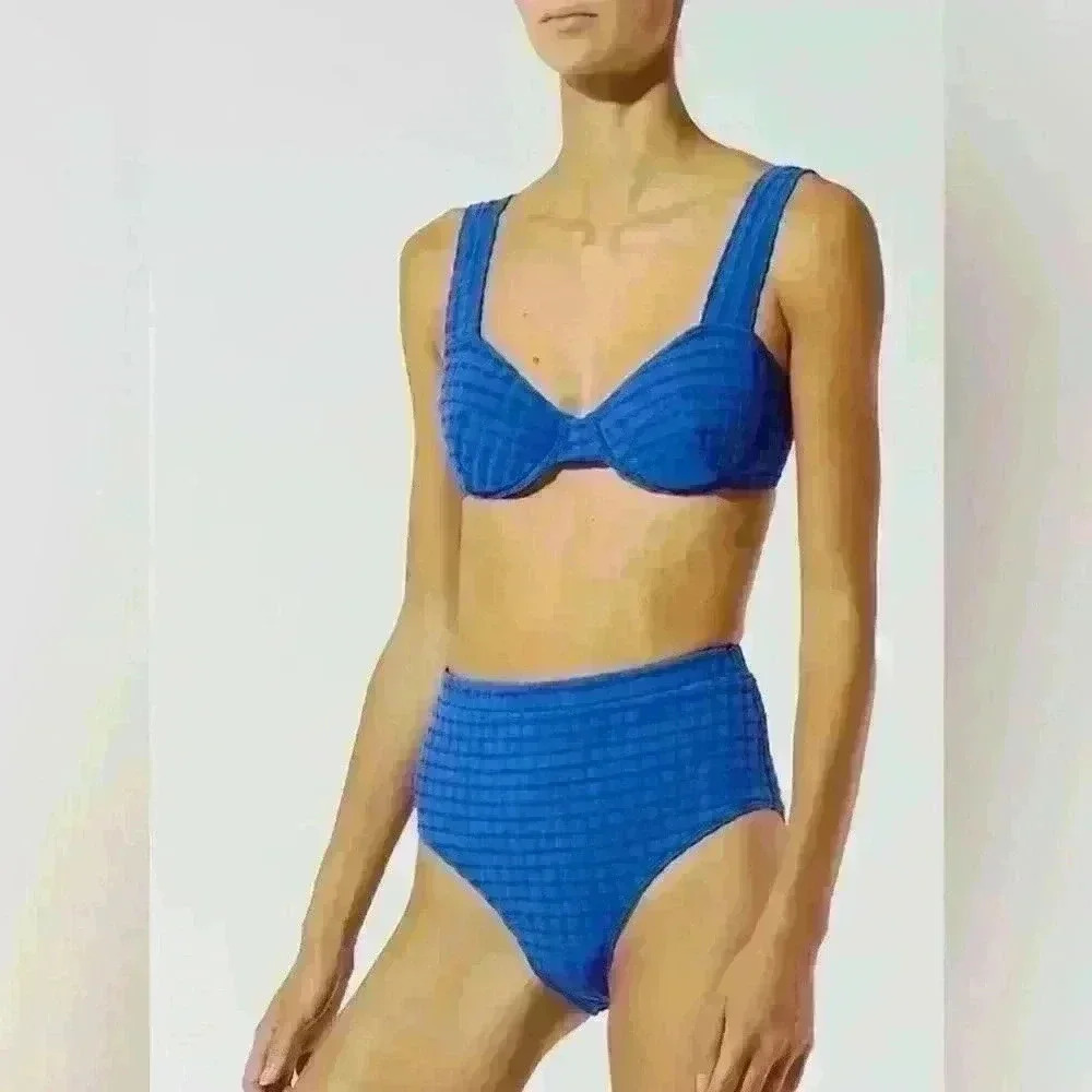 Solid and Striped Lilo Top & Baby Short Bottom Bikini, Size S, NWOT